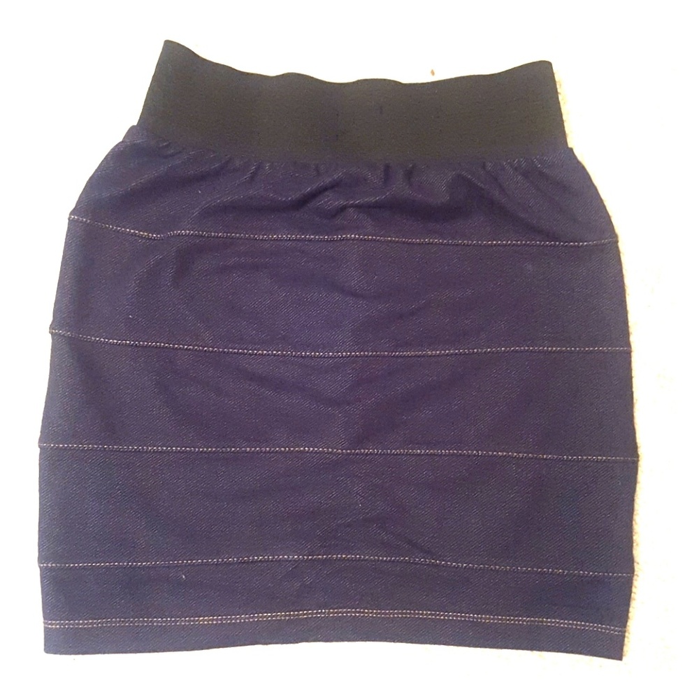 High waist denim skirt